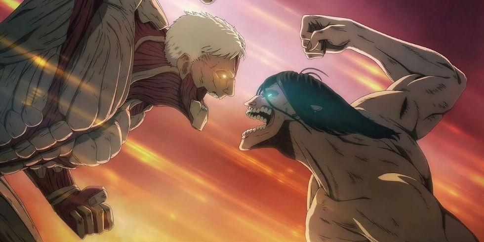 Attack Titan fighting Armor Titan