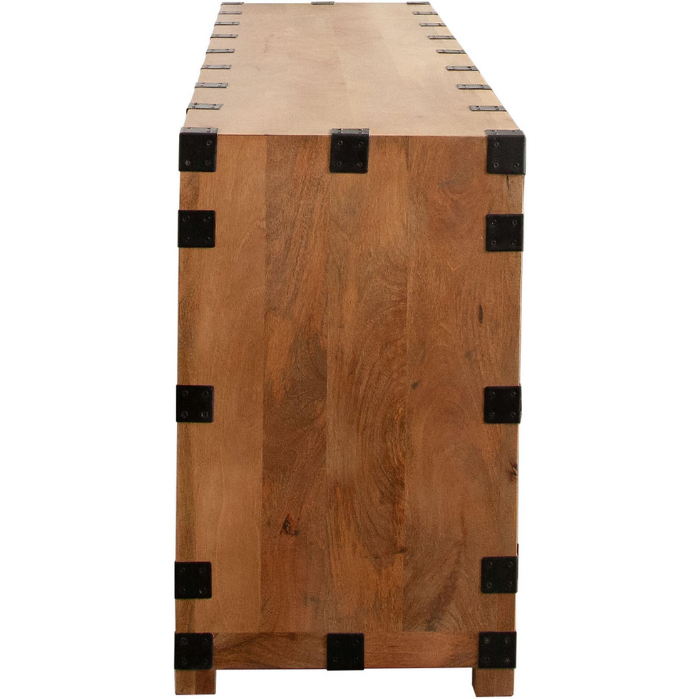Thumbnail: Oxford 4 Door Sideboard in Oak Finish Wood & Black Metal