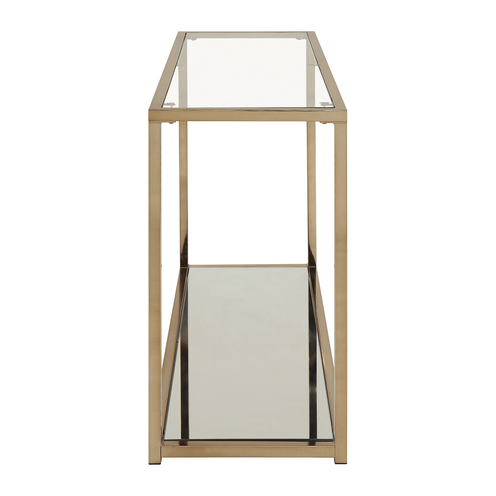 Thumbnail: Cora Sofa Table with Mirror Shelf Chocolate Chrome