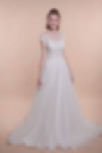 white wedding dress worn by caucasian