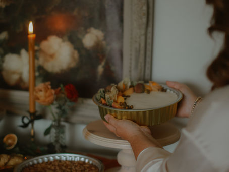 Beautiful Thanksgiving dessert spread with homemade pumpkin tarts, lemon cream tart, caramel pumpkin streusel tart, chai pumpkin tart, and pumpkin spice chocolate chip cookies, perfect seasonal desserts for fall entertaining and holiday gatherings