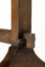 950 mortise and tenon joint with wooden through-peg on a custom built solid cherry wine table by Inventia Design.