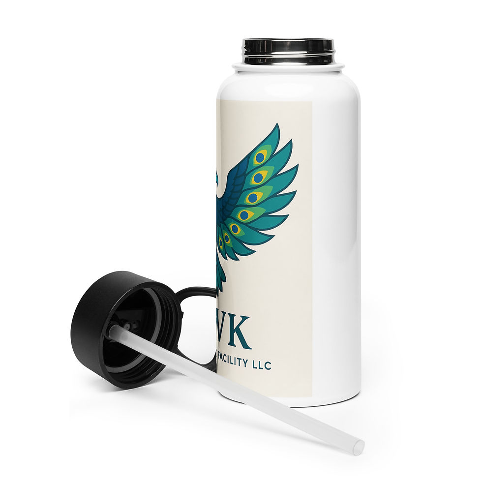 Thumbnail: Stainless steel water bottle with a straw lid
