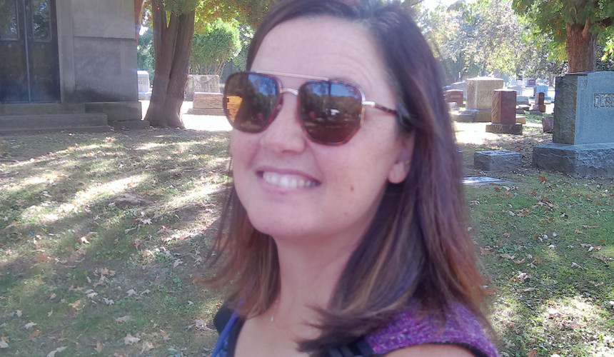 Sara Jane at Iowa City's Oakland Cemetery