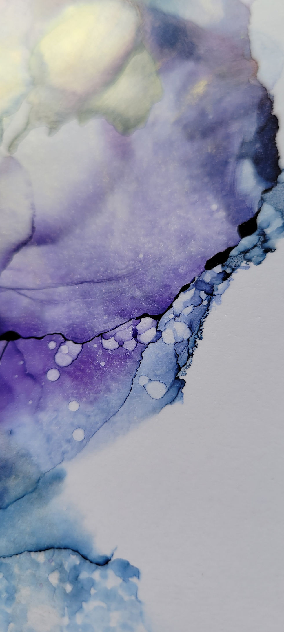 Miniatura: Abstract purple and blue fluid art on canvas