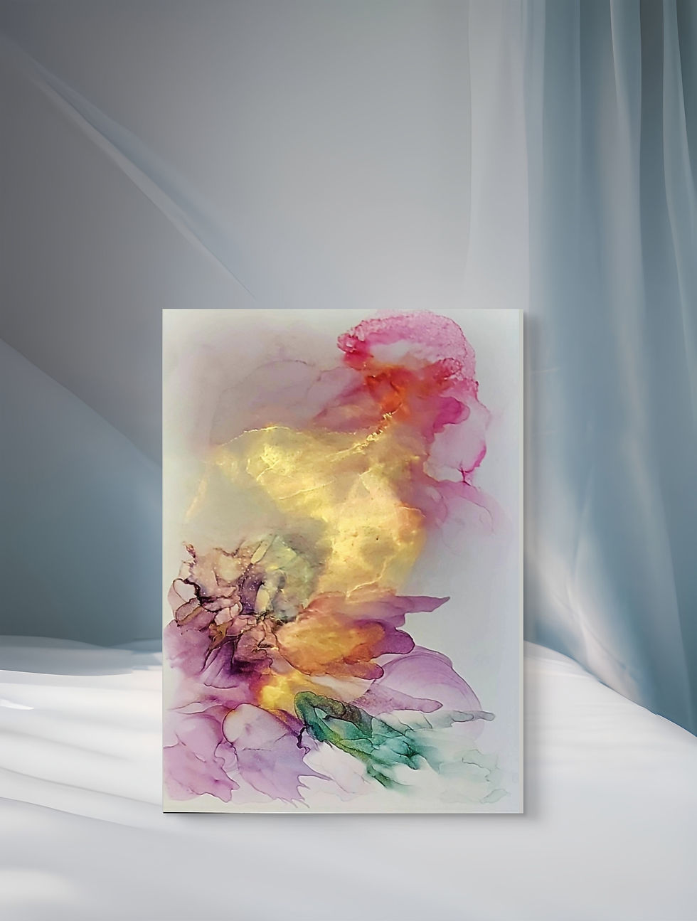 Thumbnail: Carried by Hope abstract canvas, pink, yellow, purple art