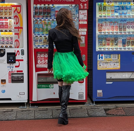 green tutu, tokyo street, fashion style, street style