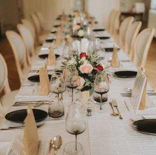 A table decoration in the castle, waiting for the guests