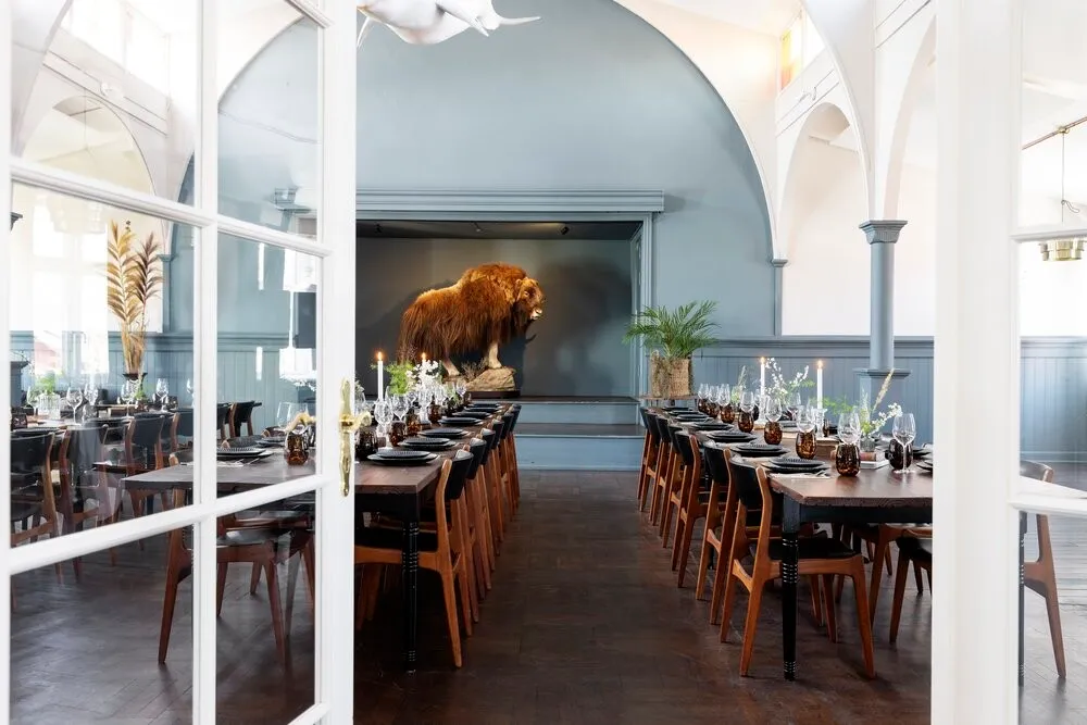 A wedding venue on Bornholm wedding, a room for the celebration in Falcon hotel.