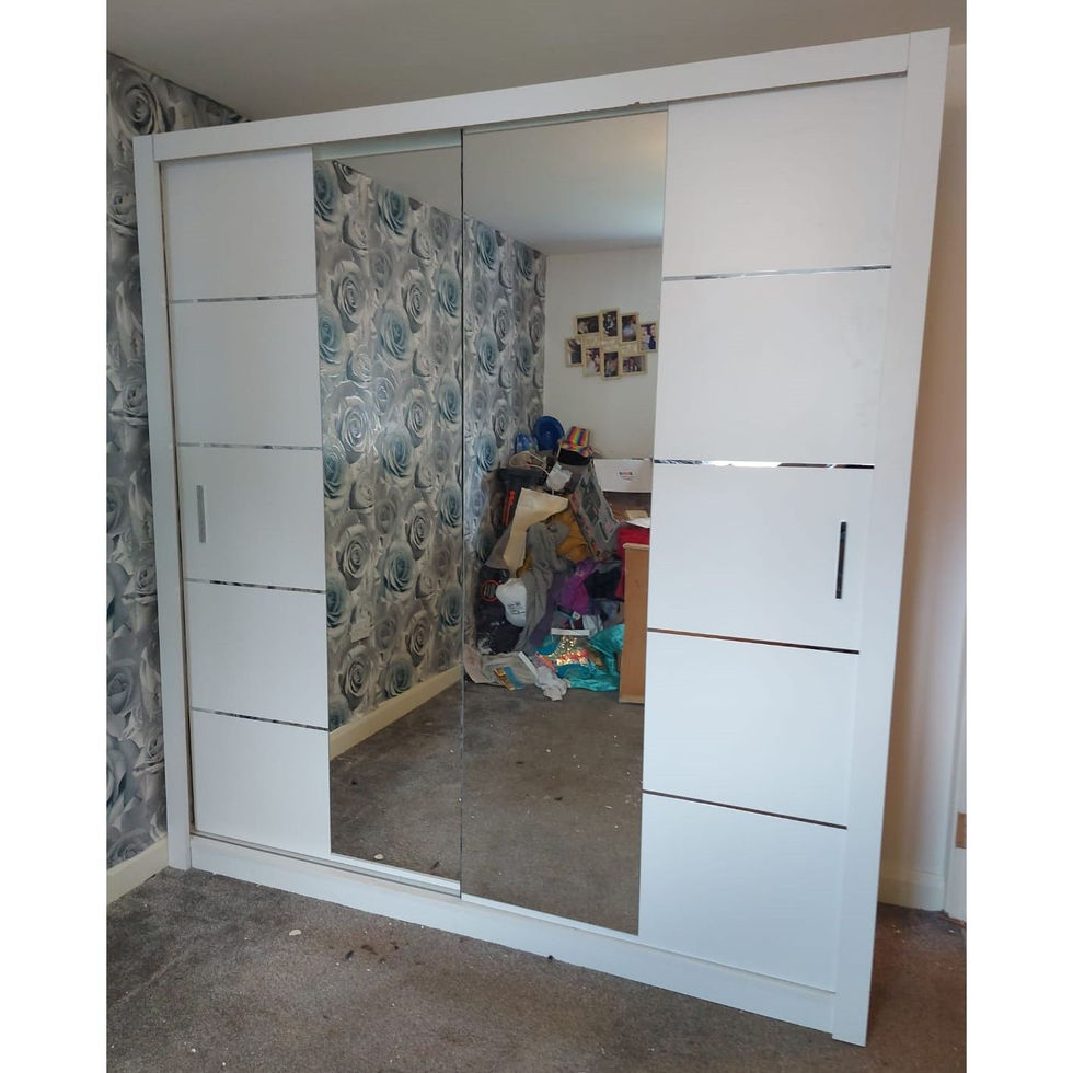 203cm Sliding Haven Lisbane White Wardrobe from Home Done