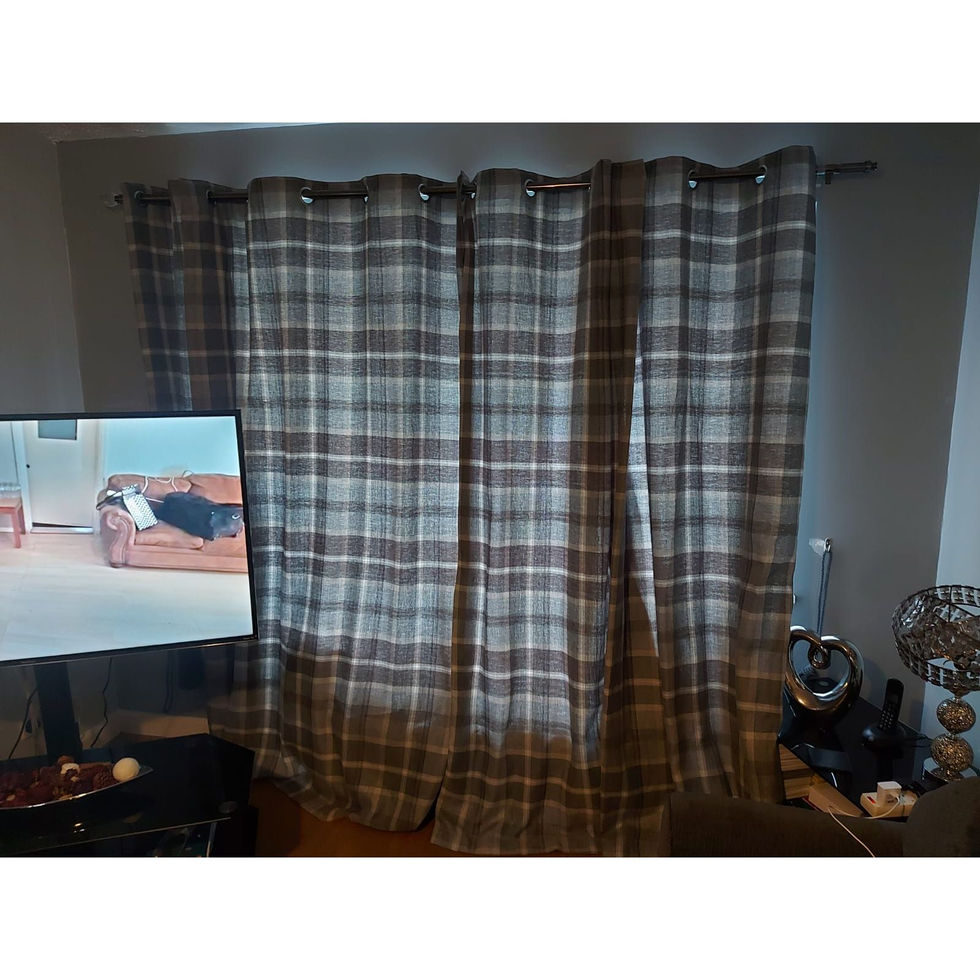 Pole and curtains up