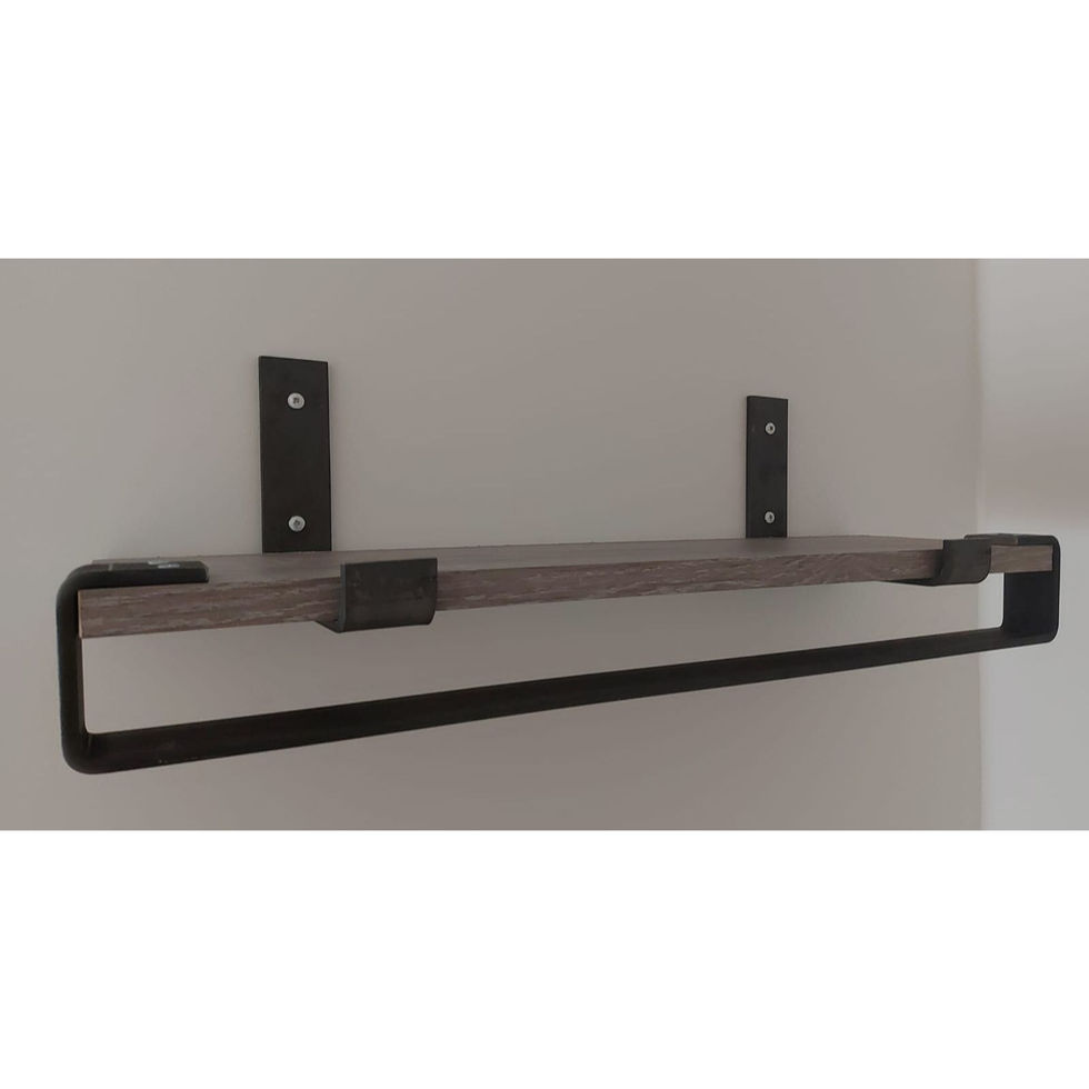 Shelf with rail for coat hangers