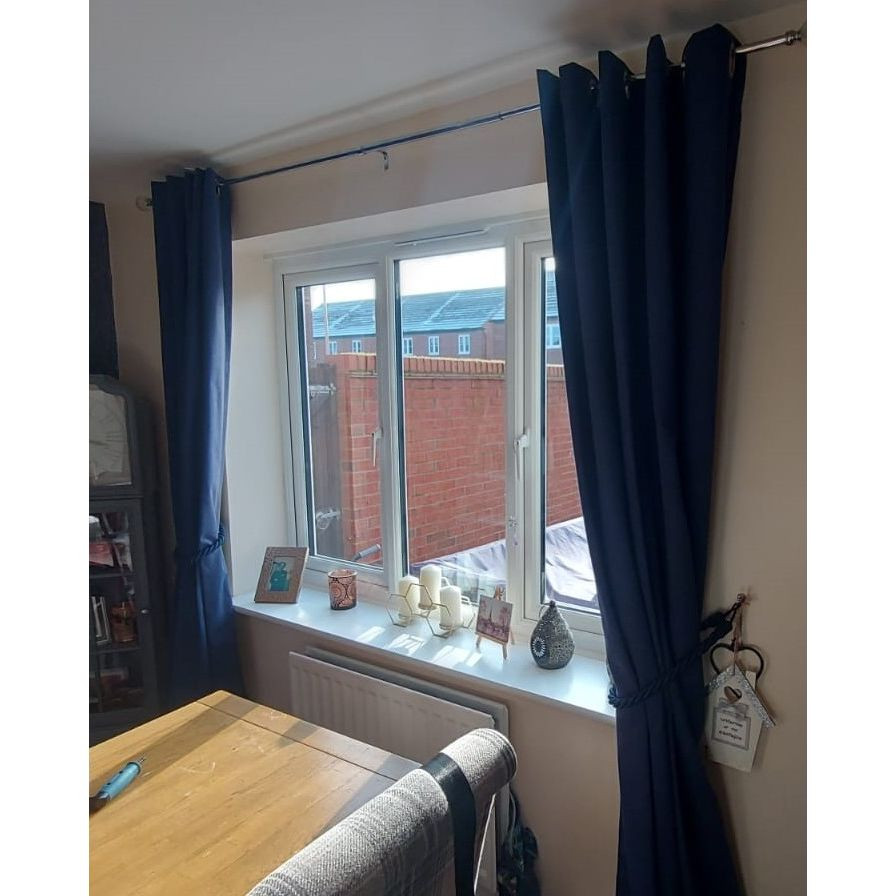 Pole and curtains up