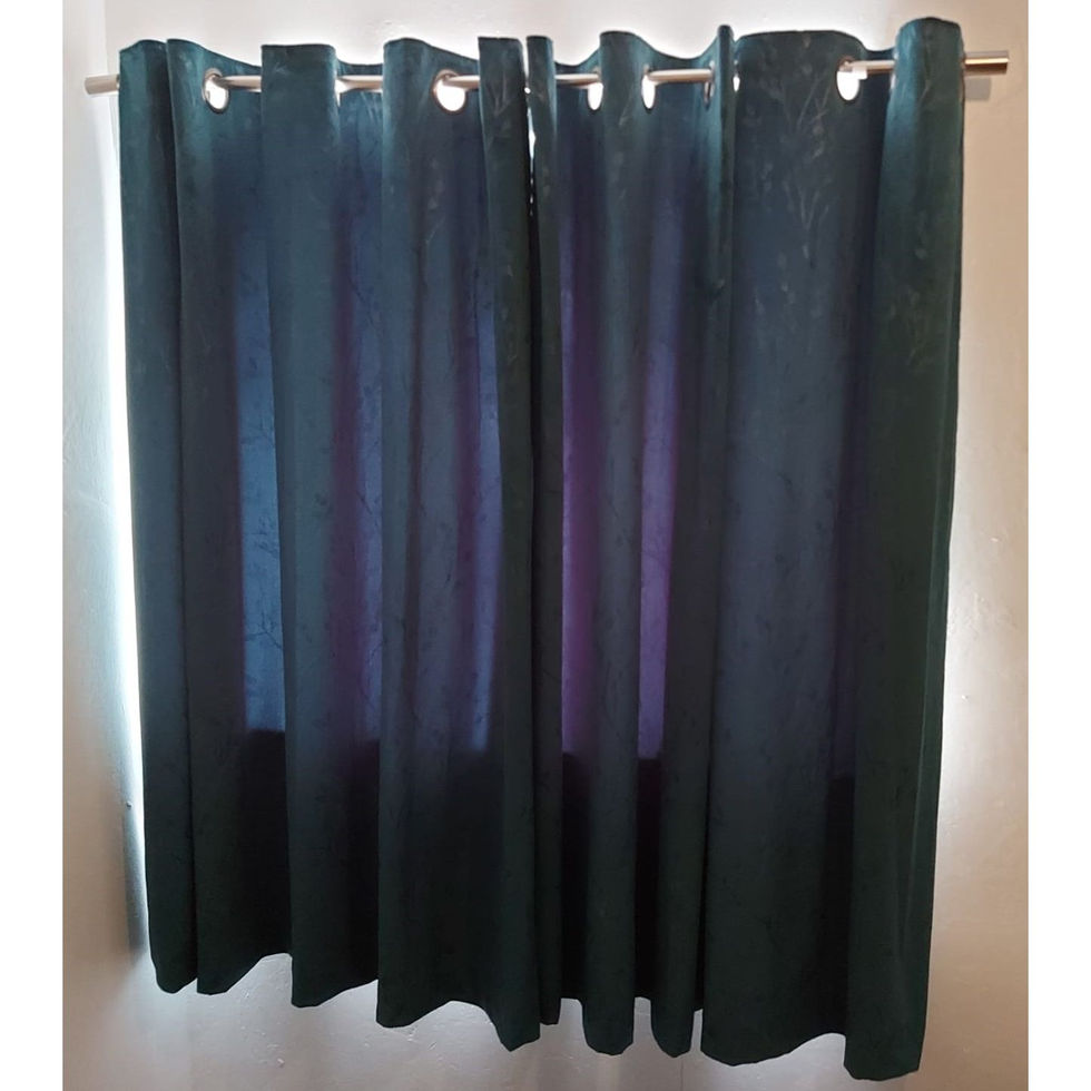 Pole and curtains up