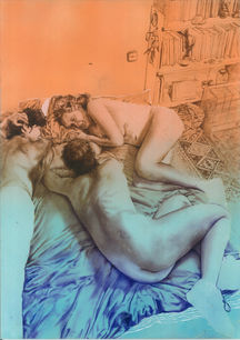 Yael Hovav, Girl Friends #2, 2023, oil on paper, 42X29.7 cm