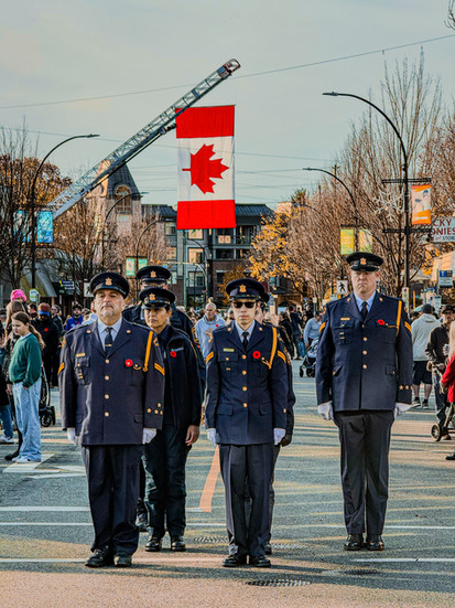 Uniformed group participating in the Remembrance Day Parade