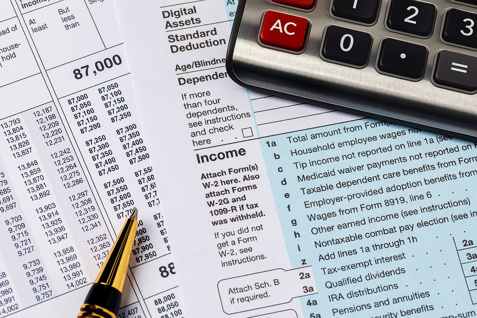 Federal income tax bracket chart and tax return form Tax preparation, refund, and filing t