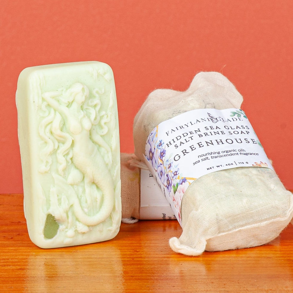 A 4 oz. bar of Fairyland Glade Hidden Sea Glass Greenhouse Soap