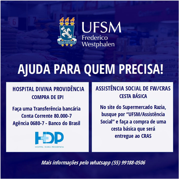UFSM-FW desenvolve diversas ações para ajudar no combate ao Coronavírus