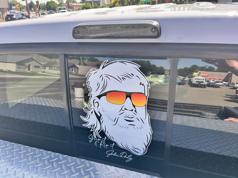 Decal on truck window