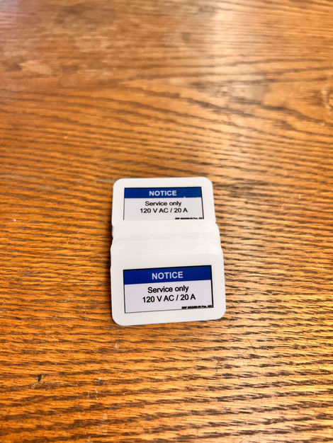 White warning labels