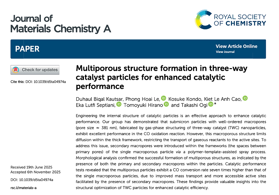 Paper Acceptance in Journal of Materials Chemistry A