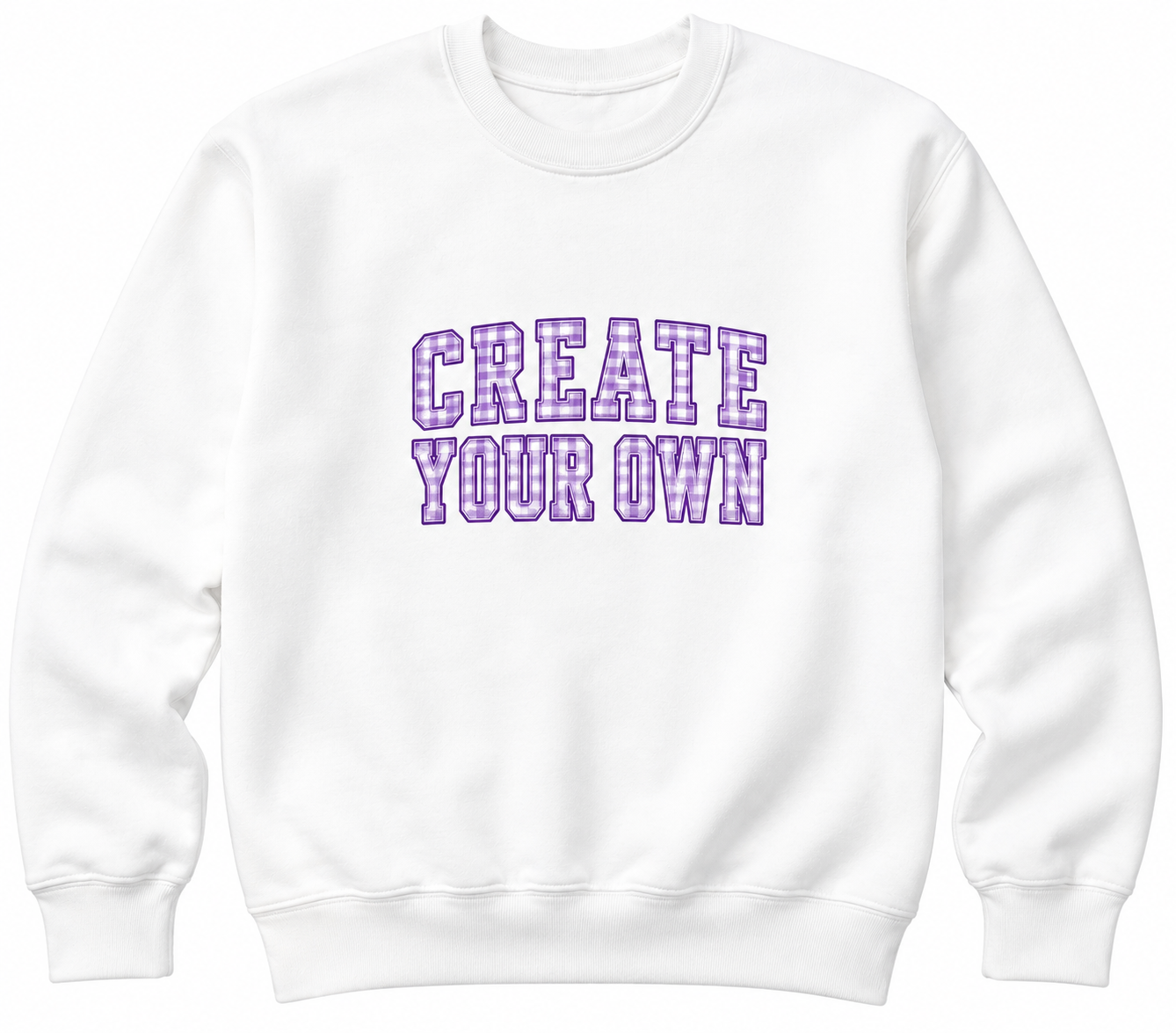Build Your Own Gingham Crewneck Plus Size Sweatshirt
