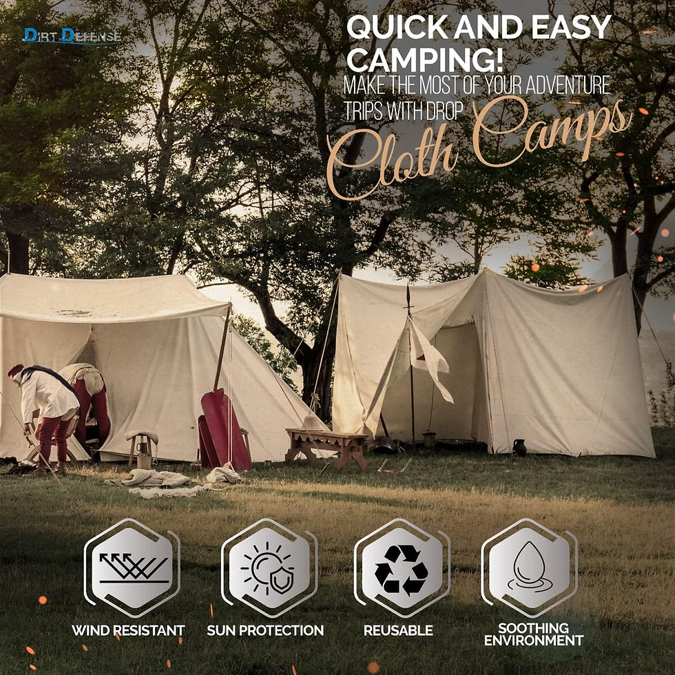 Thumbnail: Pack of 2: All Purpose Canvas Drop Cloth Cotton Tarp 9x12 Large Canvas Tarp for