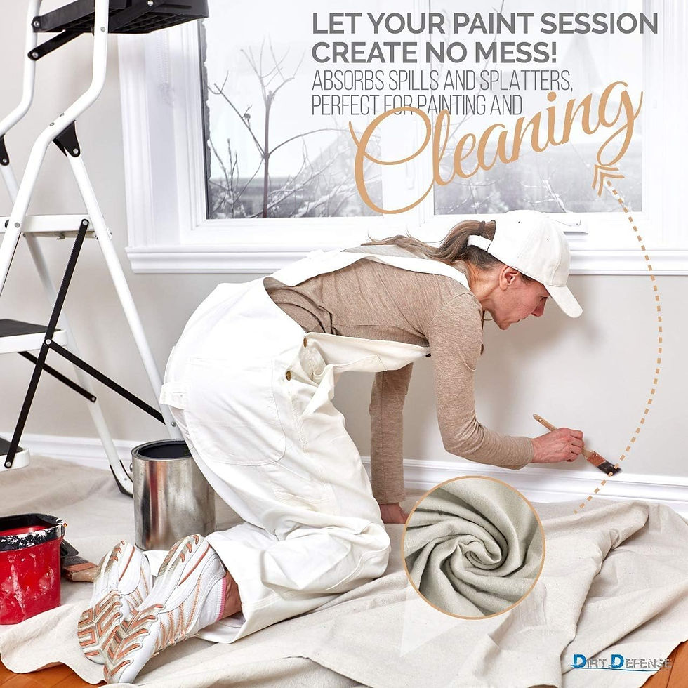 Thumbnail: Pack of 2: All Purpose Canvas Drop Cloth Cotton Tarp 9x12 Large Canvas Tarp for