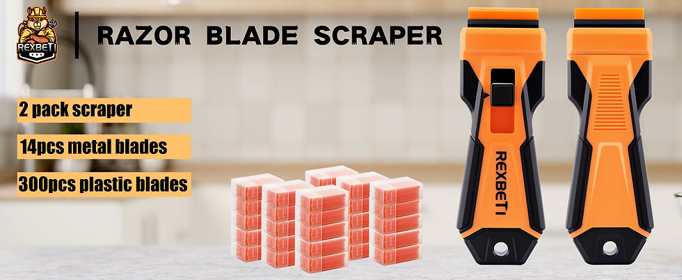 Thumbnail: REXBETI Razor Blade Scraper Tool, 2 Pack Razor Scraper with Extra 314Pcs Razor 