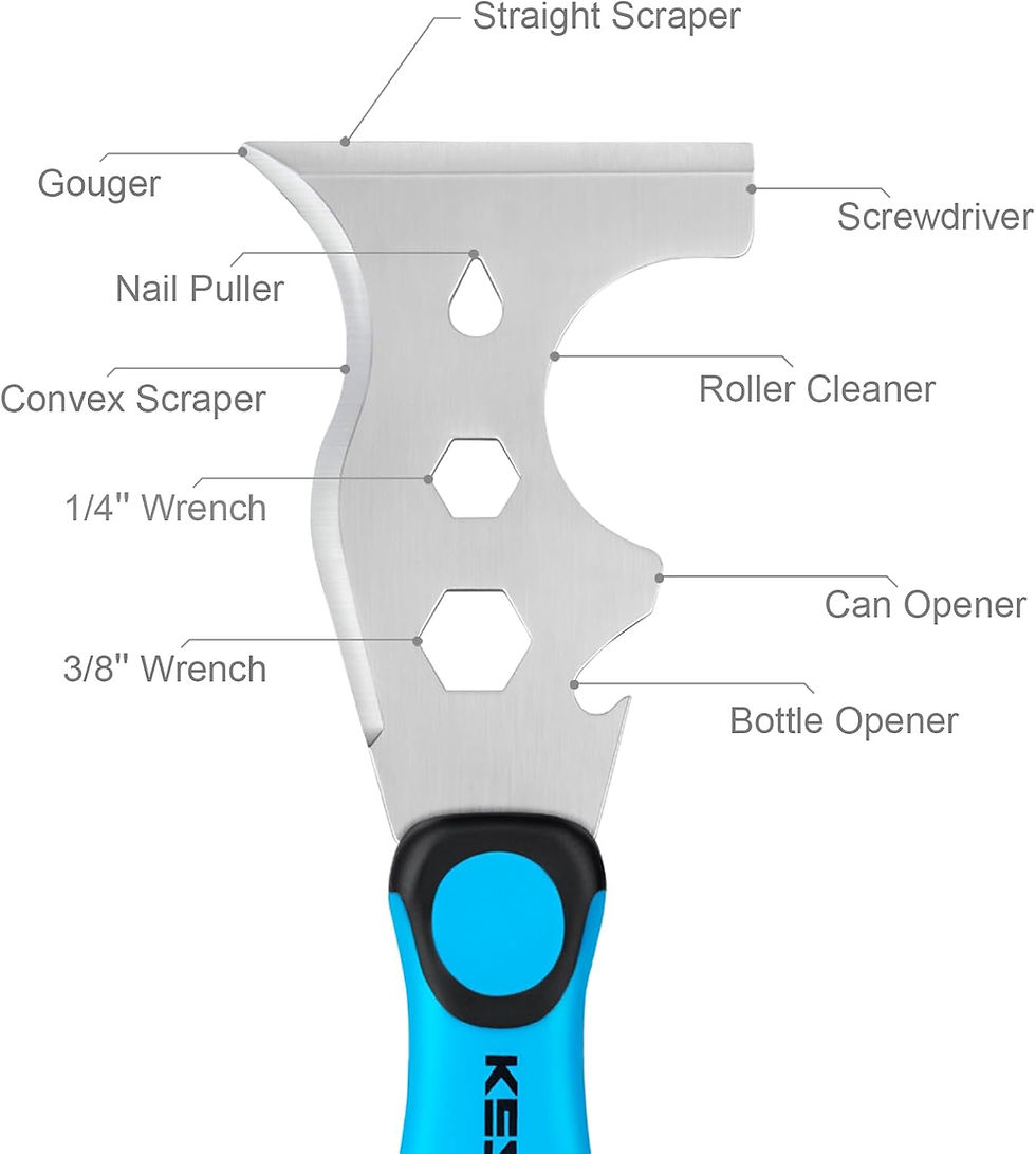 Thumbnail: KEZERS 13-In-1 Painter’s Tool, 3" Stainless Steel Putty Knife Scraper, Paint 