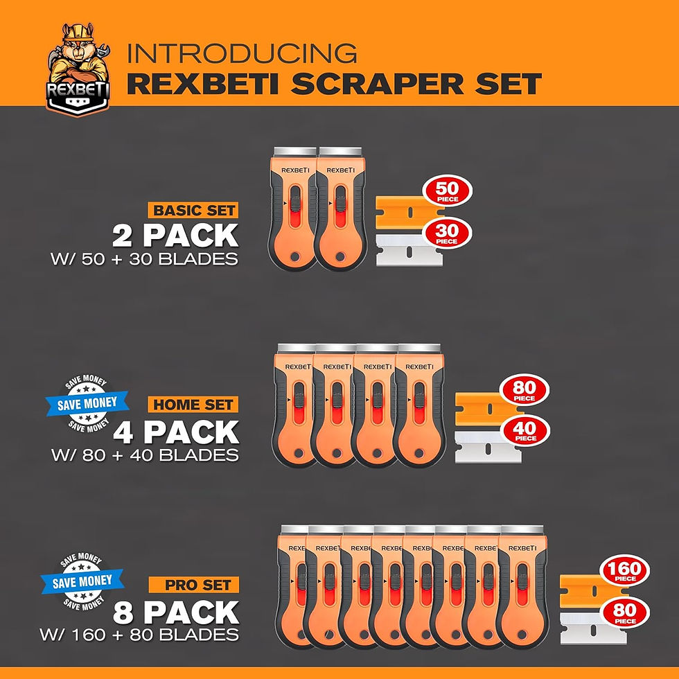 Thumbnail: REXBETI Razor Blade Scraper Tool, 2 Pack Razor Scraper with Extra 314Pcs Razor 
