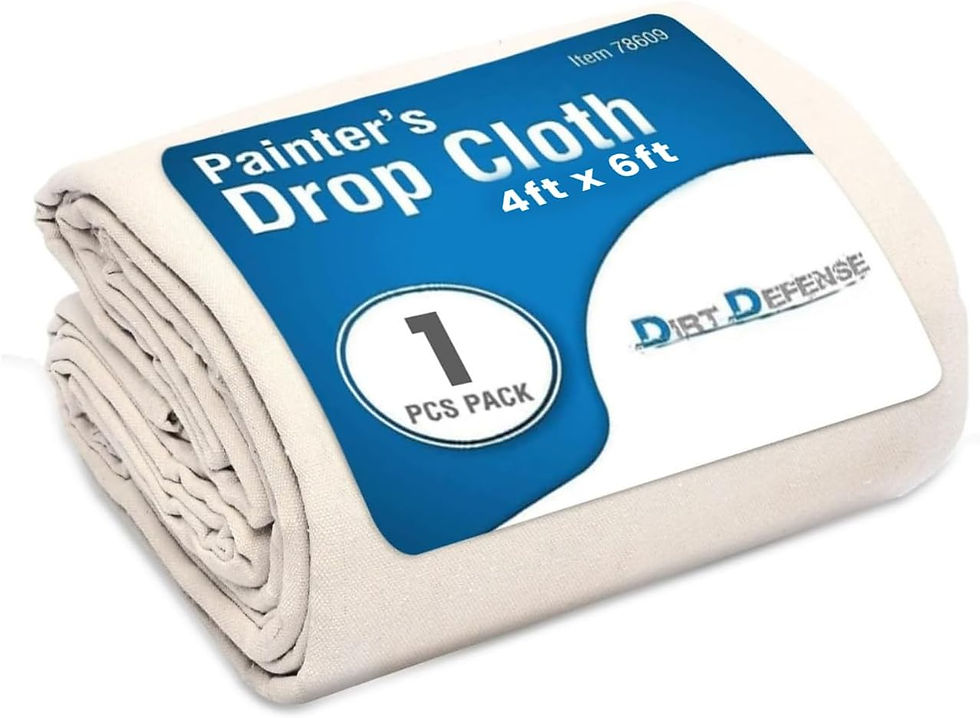 Thumbnail: Pack of 2: All Purpose Canvas Drop Cloth Cotton Tarp 9x12 Large Canvas Tarp for