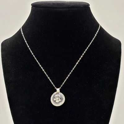 Thumbnail: Silver Beaded Domed Mini Necklace