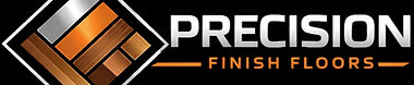 Precision Finish Floor modern sleek logo has a nice white black and silver design