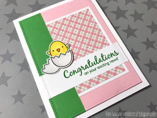 Mojo Monday 478 Contest | Spring New Baby Card featuring Lawn Fawn