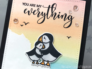 Watercolor Valentine's Day Card featuring Avery Elle Stamps