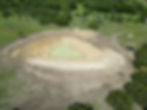 Drone shot of a pond dug by Wagner Land Management