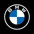 BMW logo with blue and white quarters