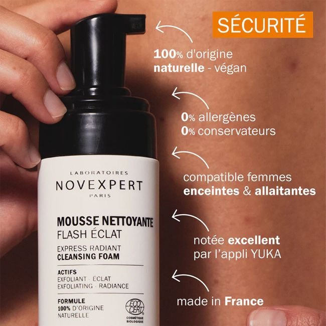 Miniature : NOVEXPERT Mousse Nettoyante Visage Naturelle Flash Éclat riche en vitamine C