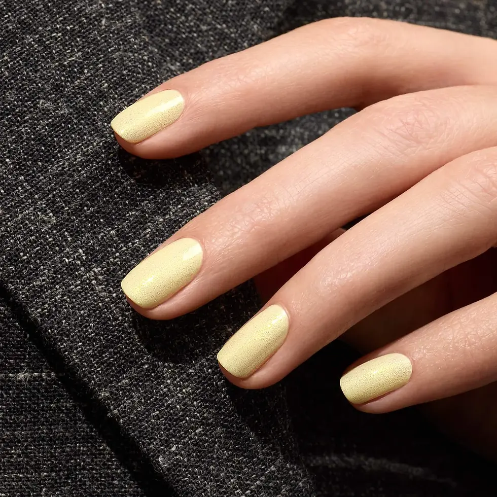 MANUCURIST Vernis Semi-Permanent LED Green Flash couelur jaune pailleté