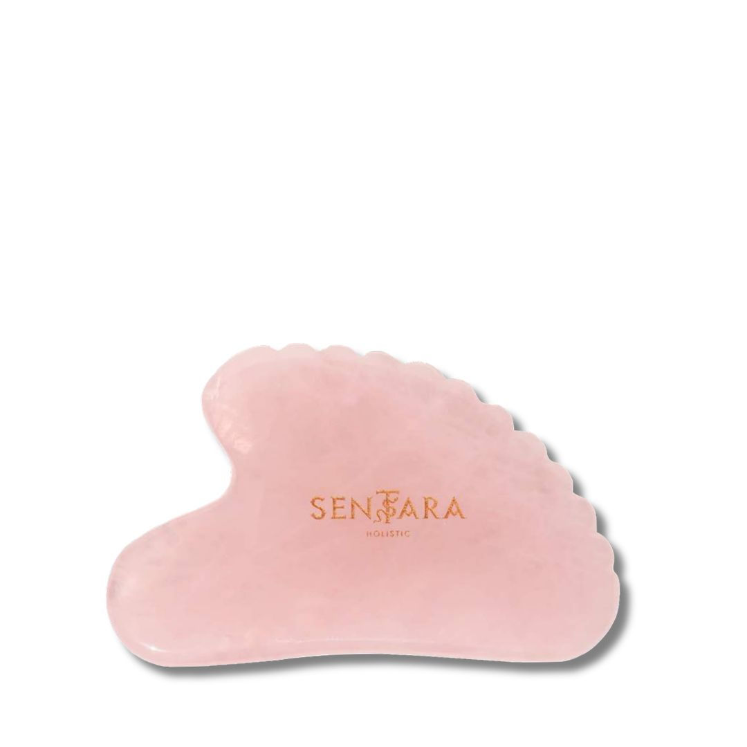 SENTARA Gua Sha C en Quartz Rose - Outil de massage visage