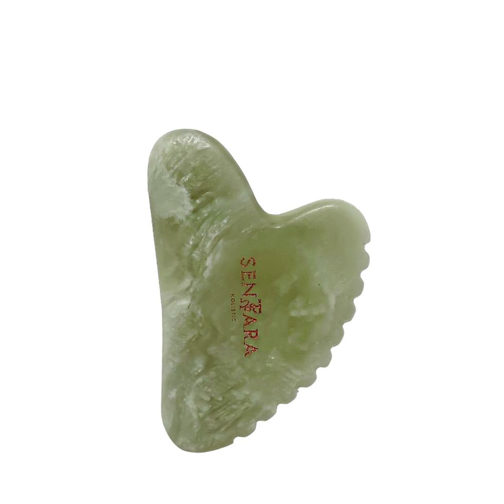 SENTARA Gua Sha Cœur à Dents - Jade Vert