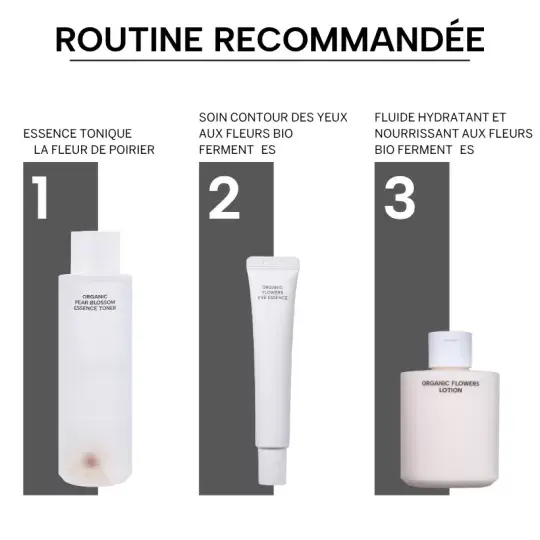 Miniature : WHAMISA Routine beauté avec l'Essence Visage bio Régénérante à la Fleur de Poirier Bio Fermentée