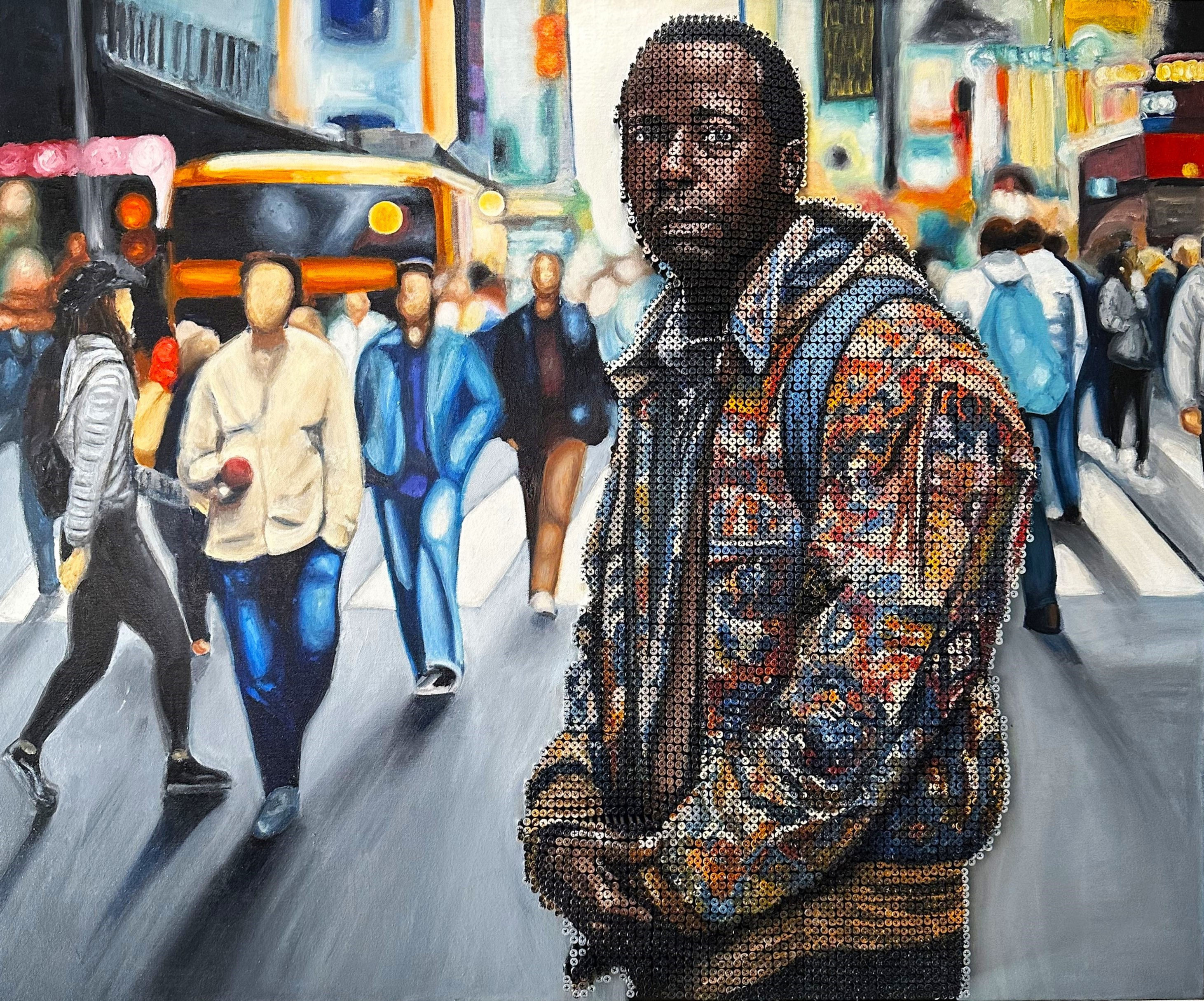 Alone in the Wilderness, 2023, 40"x48", 5,000 Screws