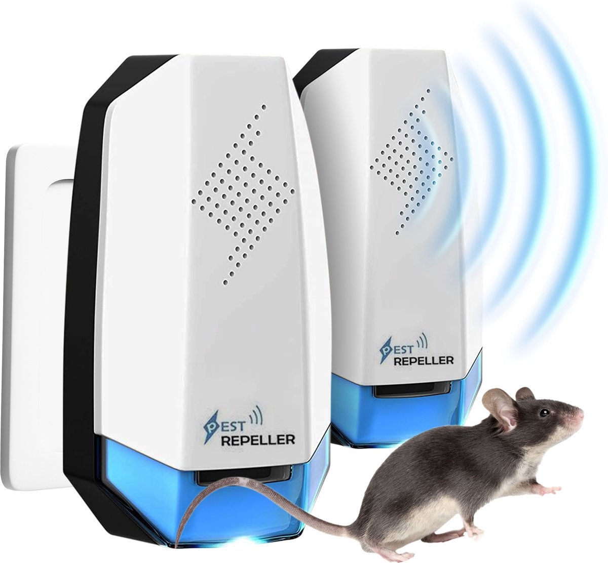 BP Pest Repeller 2 pack - muizenverjager - Ultrasonische Ongedierte Bestrijder