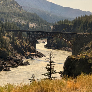 Railroad bridge over river