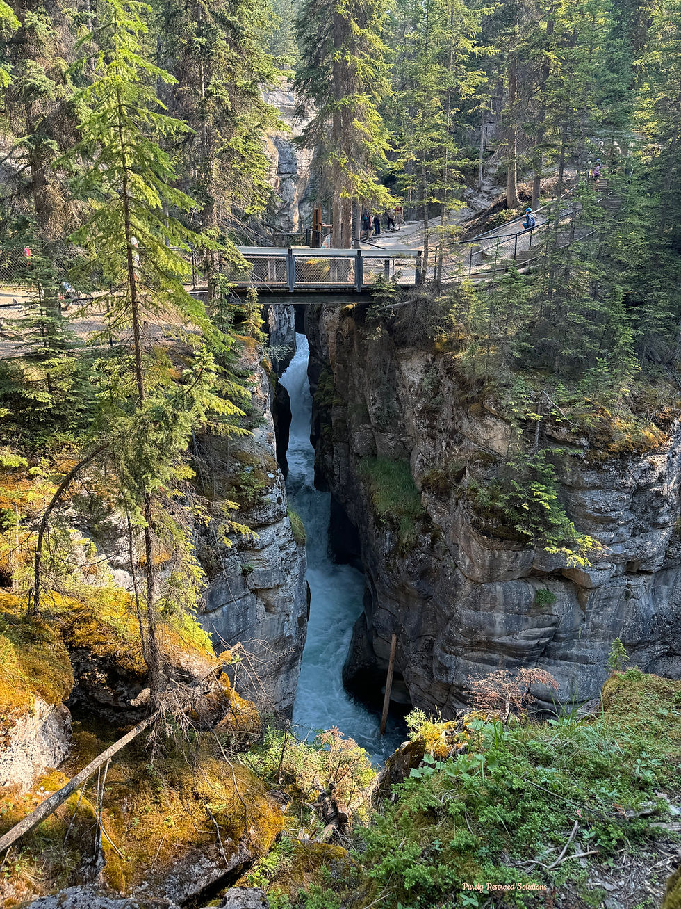 One of the 6 ridges over Maligne Canyon in Jasper National Park