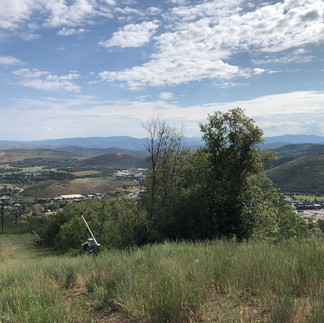 Summertime grass covered ski slopes in Park City