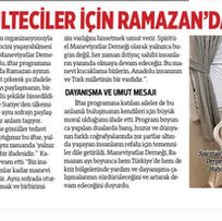 Gazze ve Suriyeli Mülteciler İçin Ramazan'da Kardeşlik Sofrası